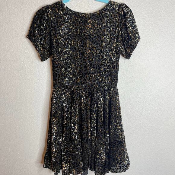 Urban Outfitters MINKPINK Velour Leopard Animal Print Skater Mini Dress Sz S - Picture 3 of 5